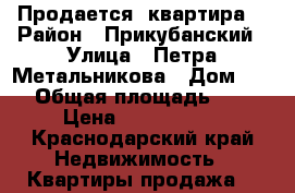 Продается  квартира  › Район ­ Прикубанский › Улица ­ Петра Метальникова › Дом ­ 28 › Общая площадь ­ 45 › Цена ­ 2 200 000 - Краснодарский край Недвижимость » Квартиры продажа   